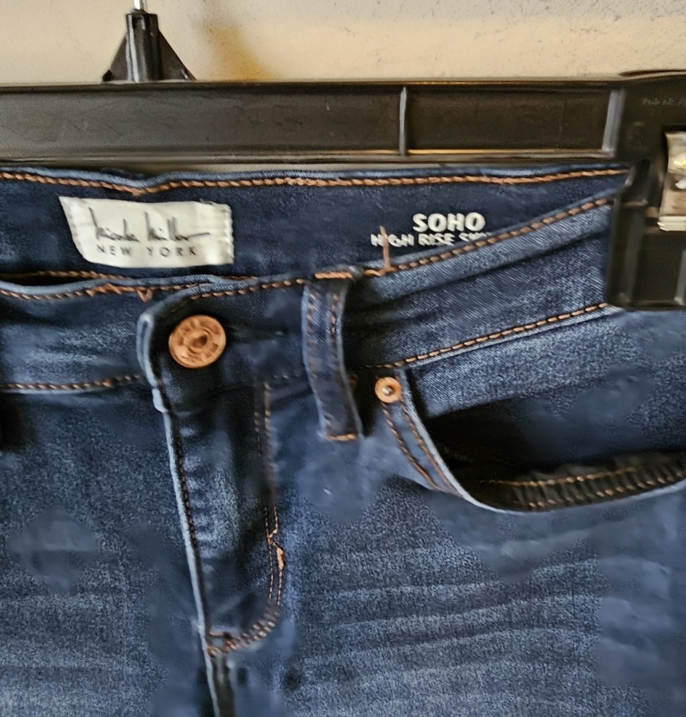 Nicole Miller Womens Medium Blue Stretch SOHO High Rise Skinny Jeans Sz 4 - Picture 2 of 7